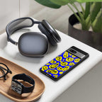 acid smiles yellow blue back phone cover | glass case for iphone 14