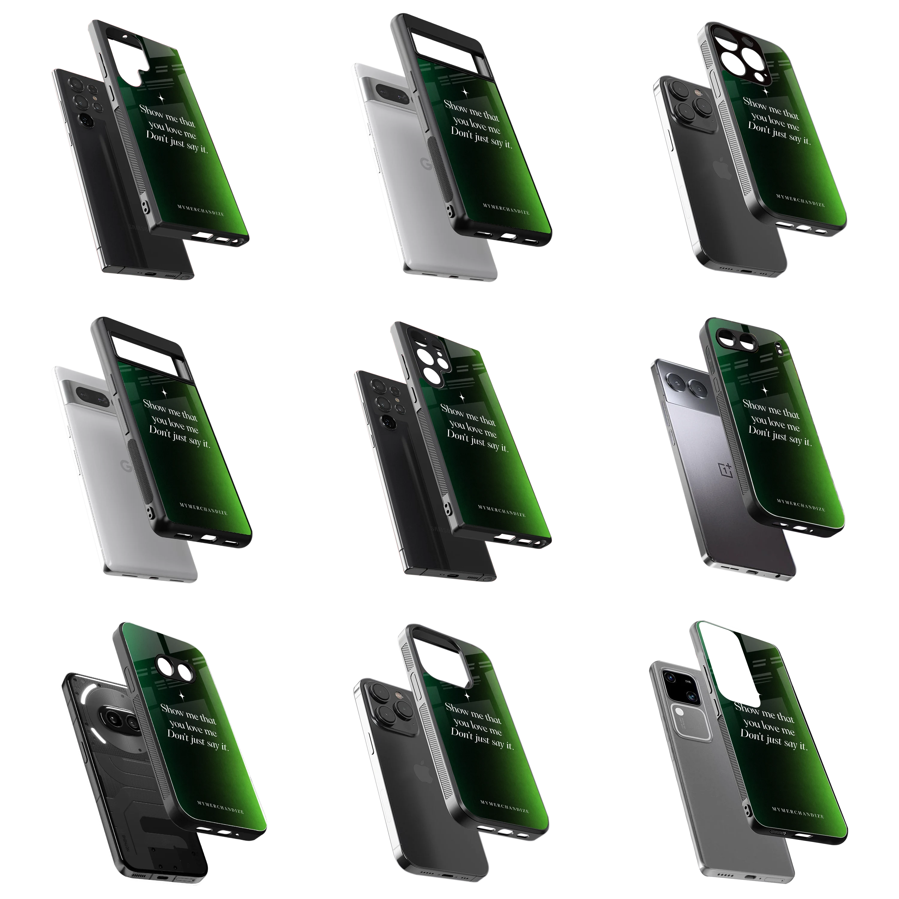 Durable Glass Back Mobile Case for iPhone, Samsung, OnePlus, Google Pixel, Redmi, Vivo, Oppo