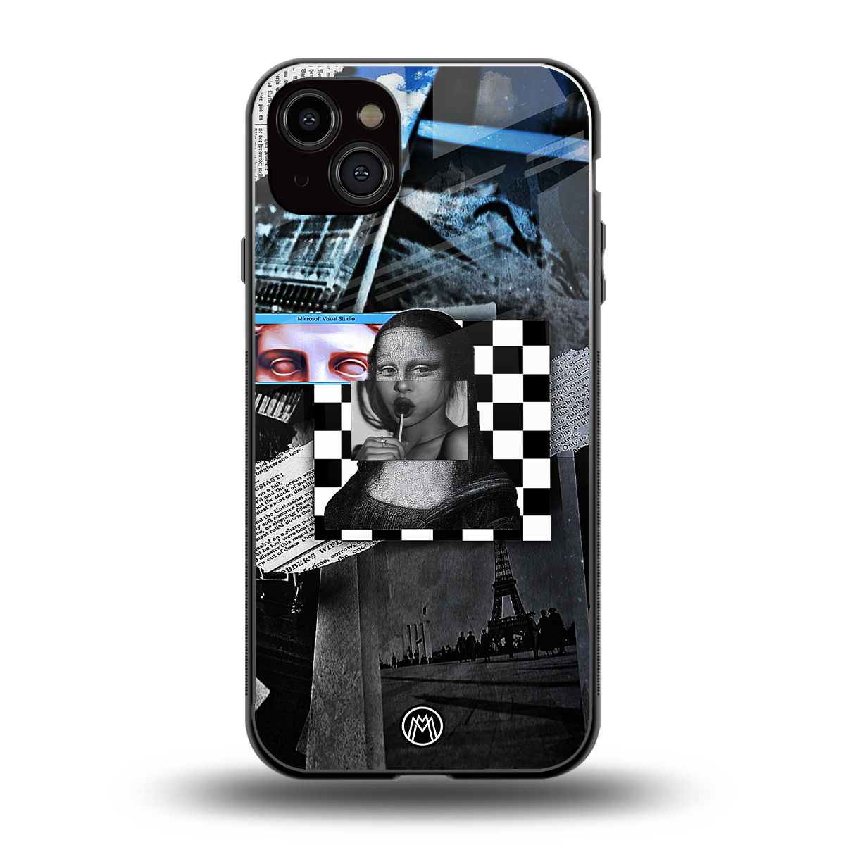 aesthetic mona lisa art back phone cover | glass case for iphone 15 plus