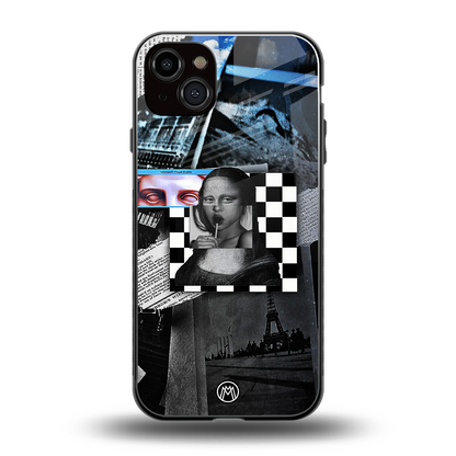aesthetic mona lisa art back phone cover | glass case for iphone 15 plus