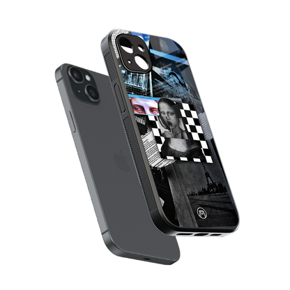 aesthetic mona lisa art back phone cover | glass case for iphone 15 plus