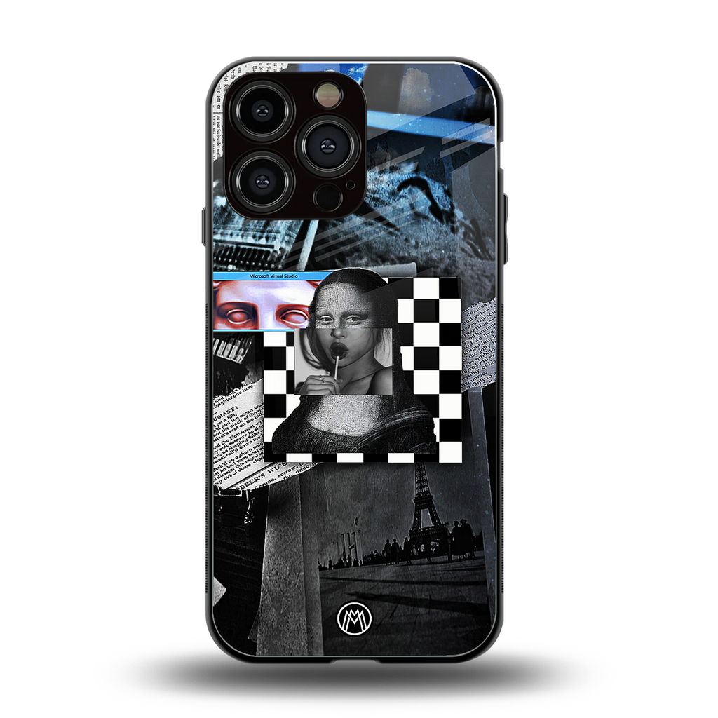 aesthetic mona lisa art back phone cover | glass case for iphone 15 pro max