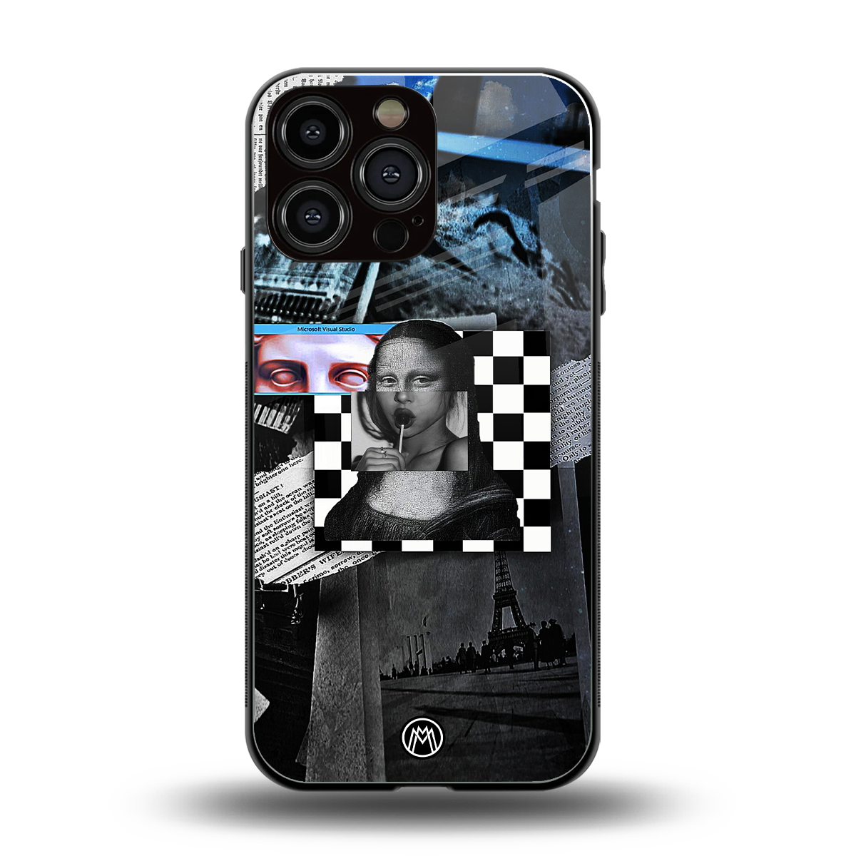 aesthetic mona lisa art back phone cover | glass case for iphone 15 pro max