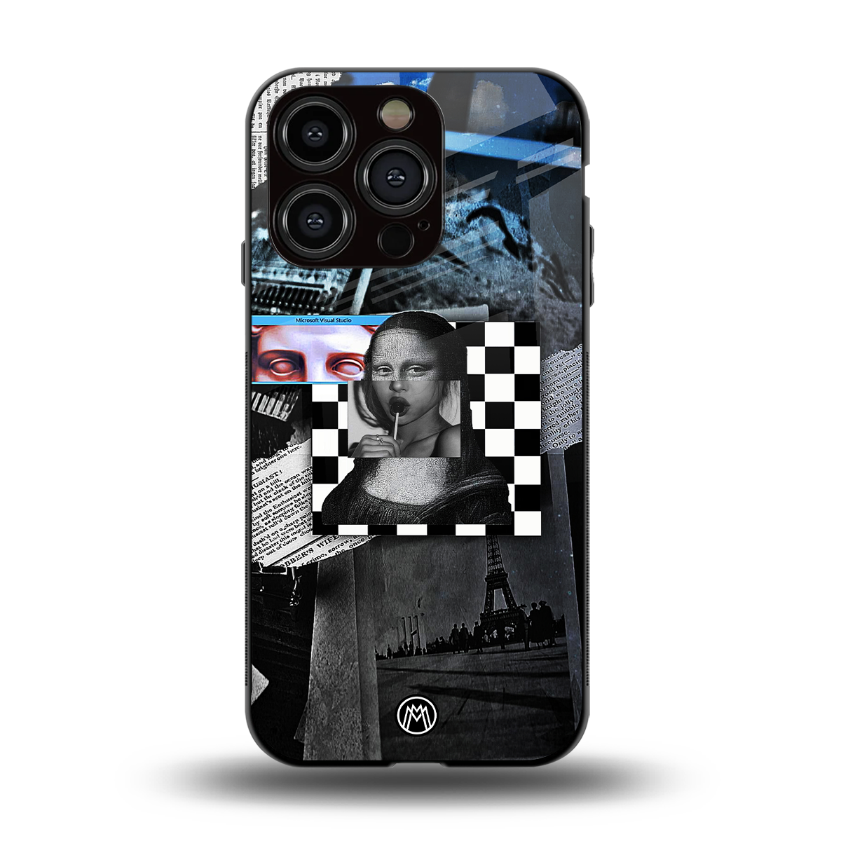 aesthetic mona lisa art back phone cover | glass case for iphone 15 pro