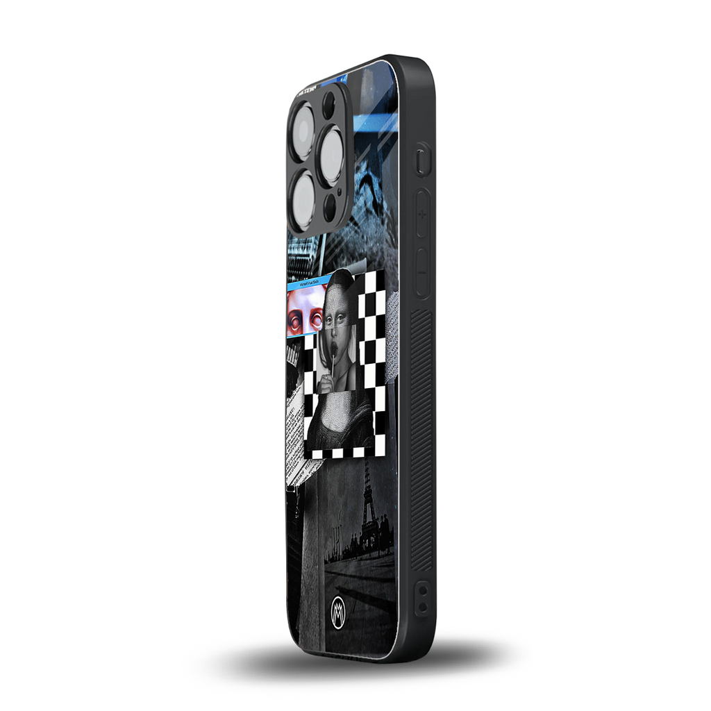 aesthetic mona lisa art back phone cover | glass case for iphone 15 pro