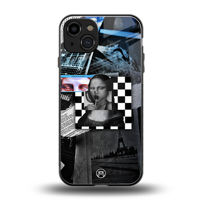 aesthetic mona lisa art back phone cover | glass case for iphone 15
