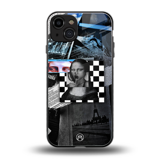 aesthetic mona lisa art back phone cover | glass case for iphone 15