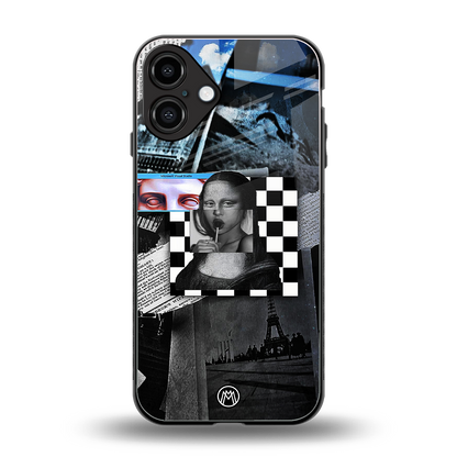 aesthetic mona lisa art back phone cover | glass case for iphone 16 plus