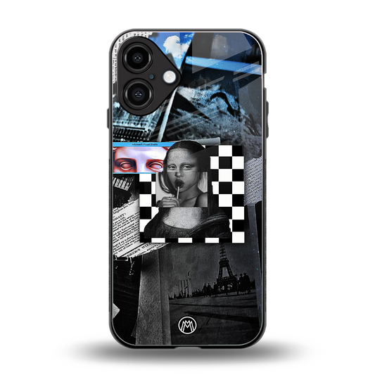 aesthetic mona lisa art back phone cover | glass case for iphone 16 plus