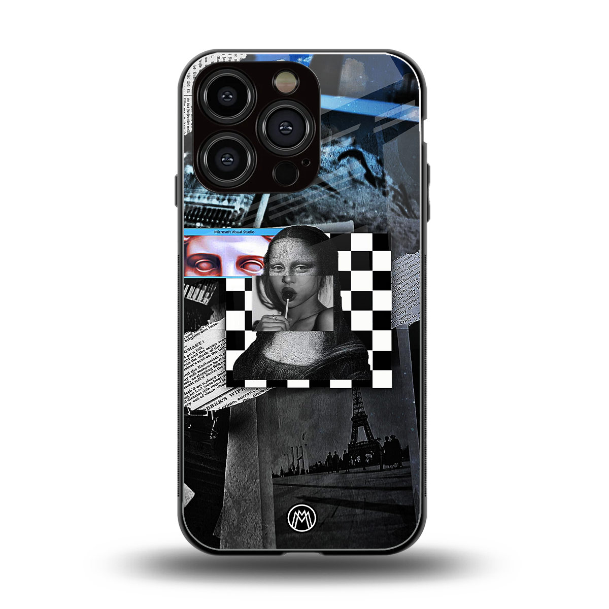 aesthetic mona lisa art back phone cover | glass case for iphone 16 pro