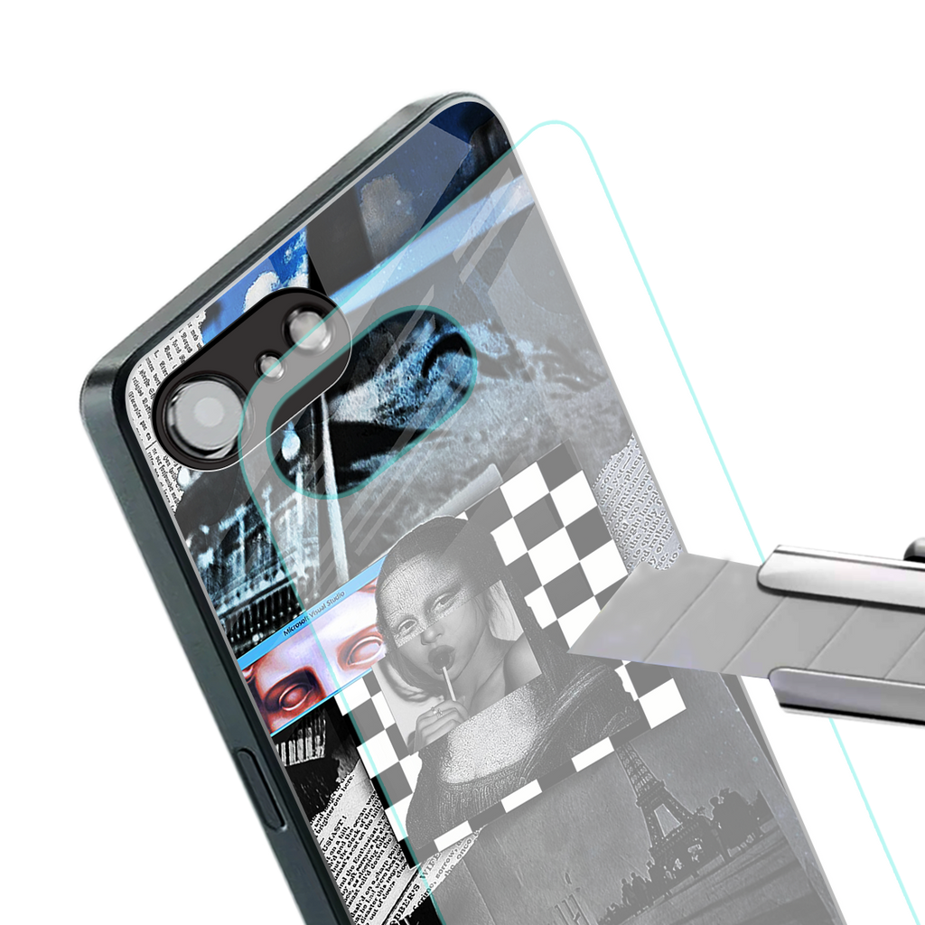 aesthetic mona lisa art back phone cover | glass case for iphone 16e