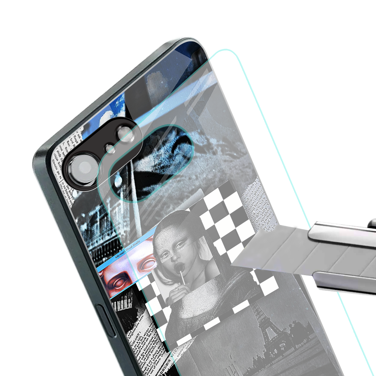 aesthetic mona lisa art back phone cover | glass case for iphone 16e