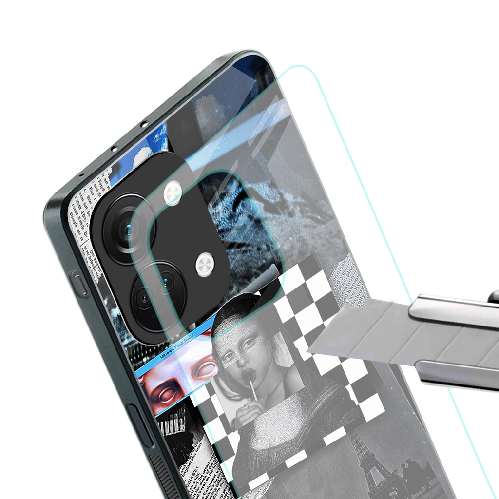 aesthetic mona lisa art back phone cover | glass case for oneplus nord 3