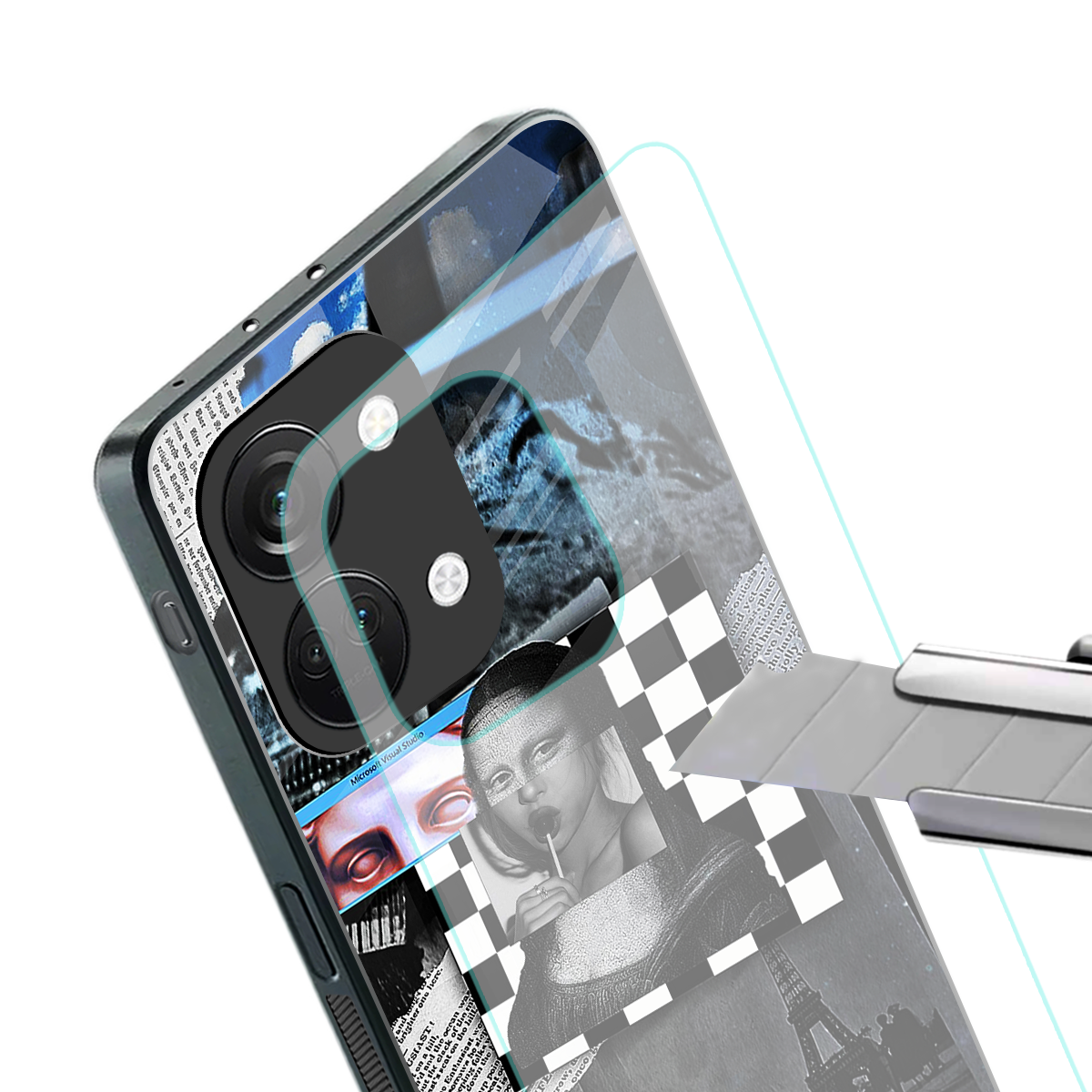 aesthetic mona lisa art back phone cover | glass case for oneplus nord 3