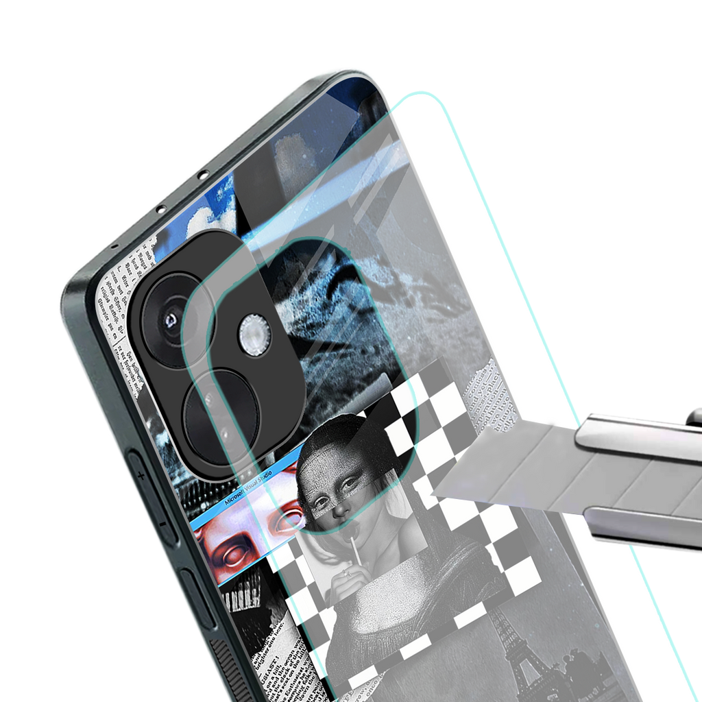 aesthetic mona lisa art back phone cover | glass case for oneplus nord ce 3