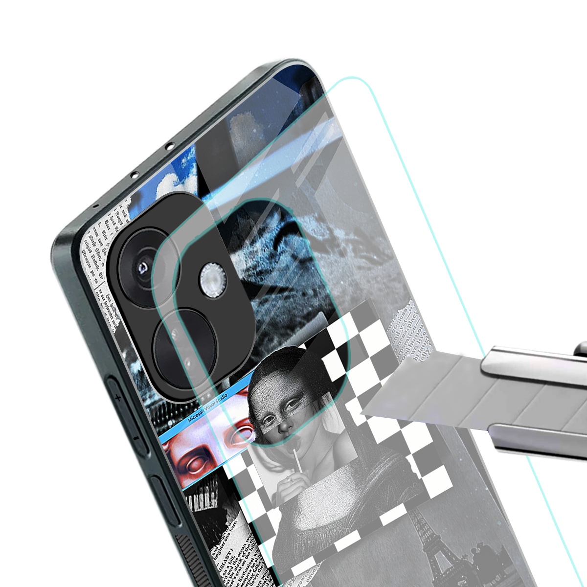 aesthetic mona lisa art back phone cover | glass case for oneplus nord ce 3