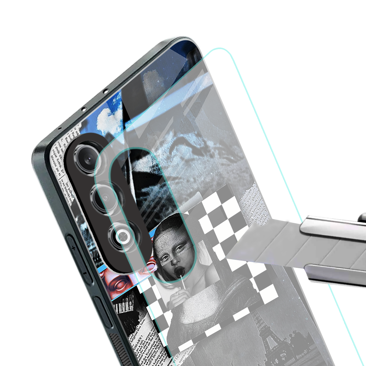 aesthetic mona lisa art back phone cover | glass case for oneplus nord ce 4