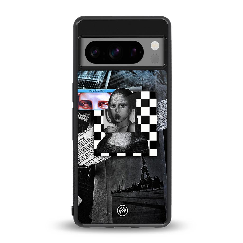 aesthetic mona lisa art back phone cover | glass case for google pixel 8 pro