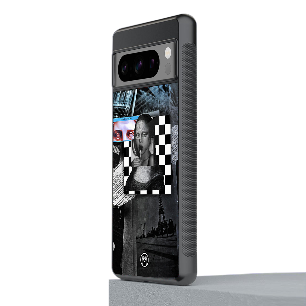 aesthetic mona lisa art back phone cover | glass case for google pixel 8 pro