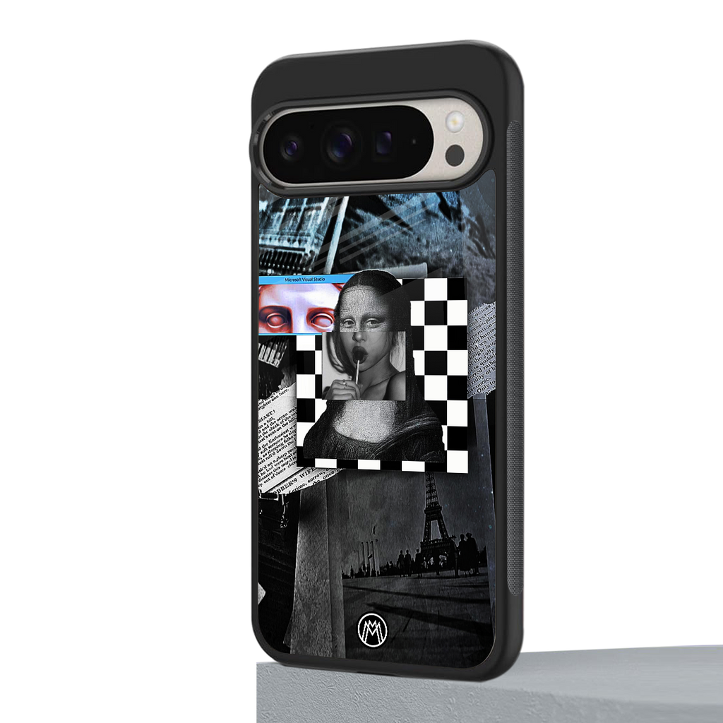 aesthetic mona lisa art back phone cover | glass case for google pixel 9 pro