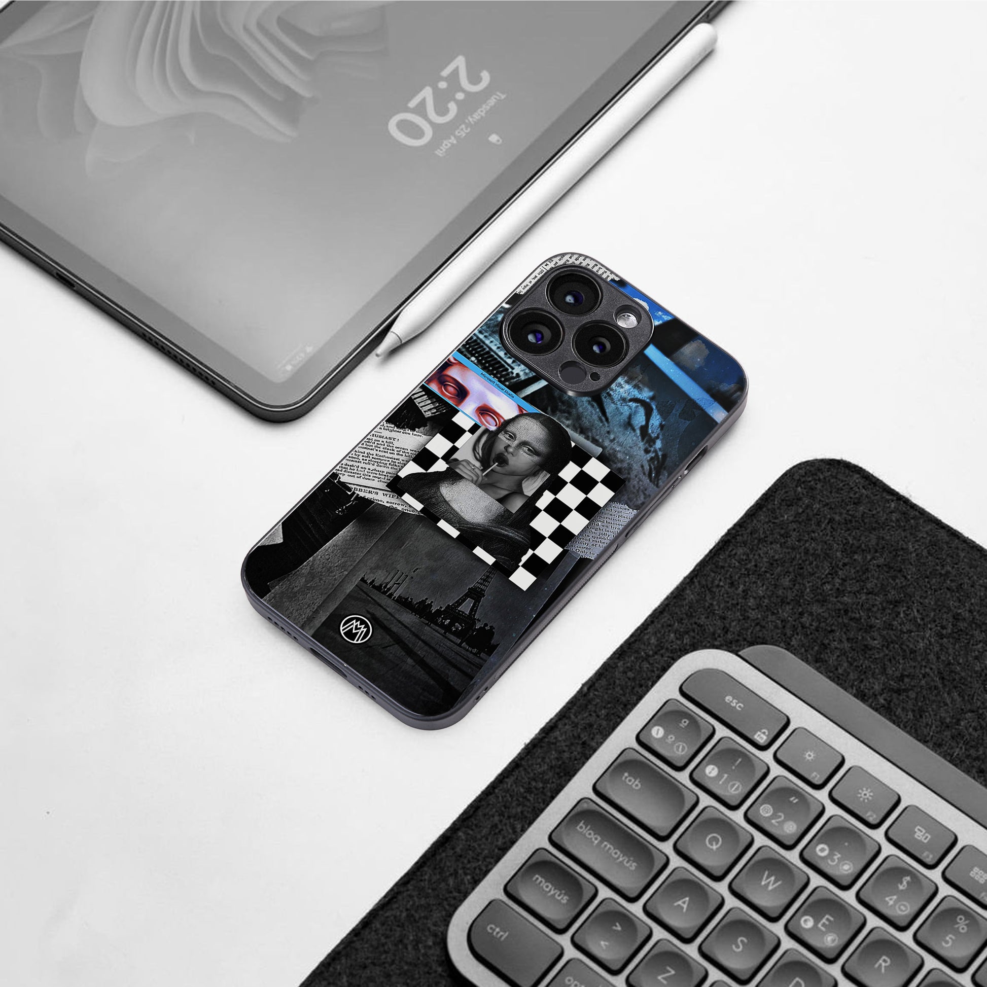 aesthetic mona lisa art back phone cover | glass case for iphone 15 plus