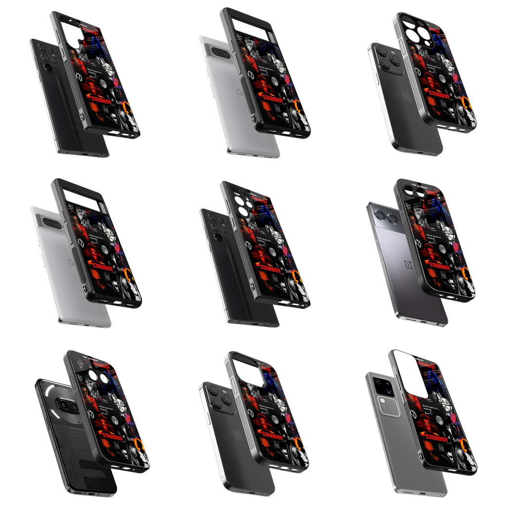 Durable Glass Back Mobile Case for iPhone, Samsung, OnePlus, Google Pixel, Redmi, Vivo, Oppo