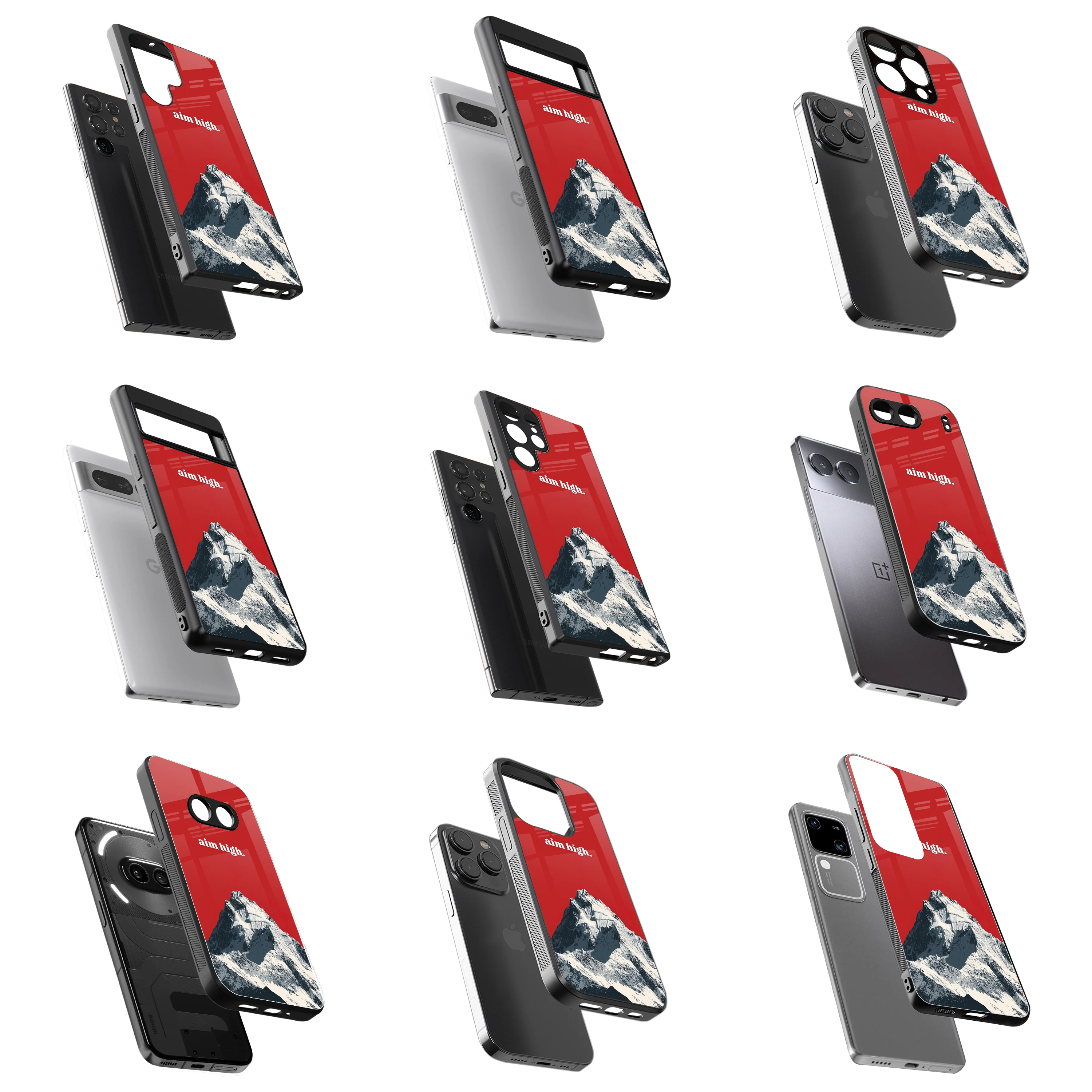 Durable Glass Back Mobile Case for iPhone, Samsung, OnePlus, Google Pixel, Redmi, Vivo, Oppo