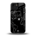 airplane flying wanderlust back phone cover | glass case for iphone 13 mini