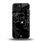 airplane flying wanderlust back phone cover | glass case for iphone 13 mini