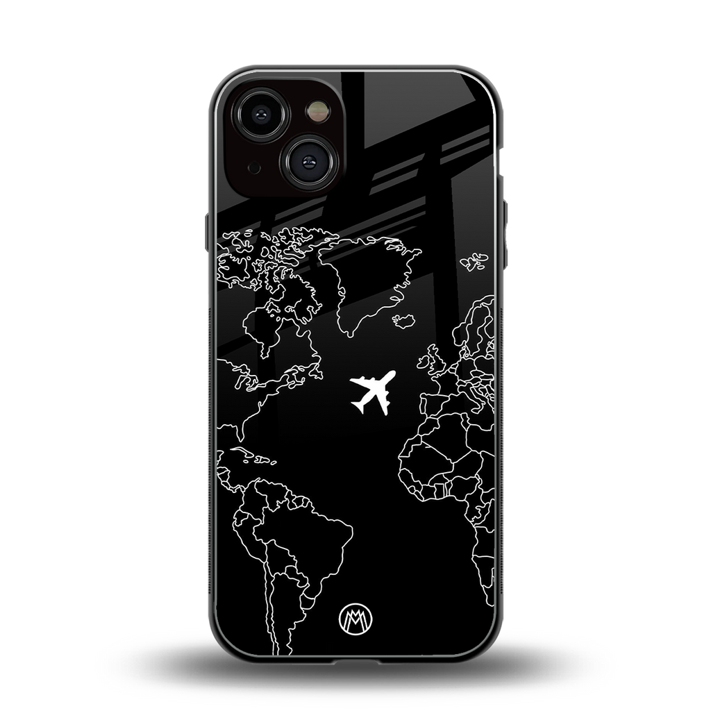 airplane flying wanderlust back phone cover | glass case for iphone 13