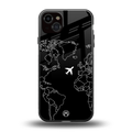 airplane flying wanderlust back phone cover | glass case for iphone 15 plus