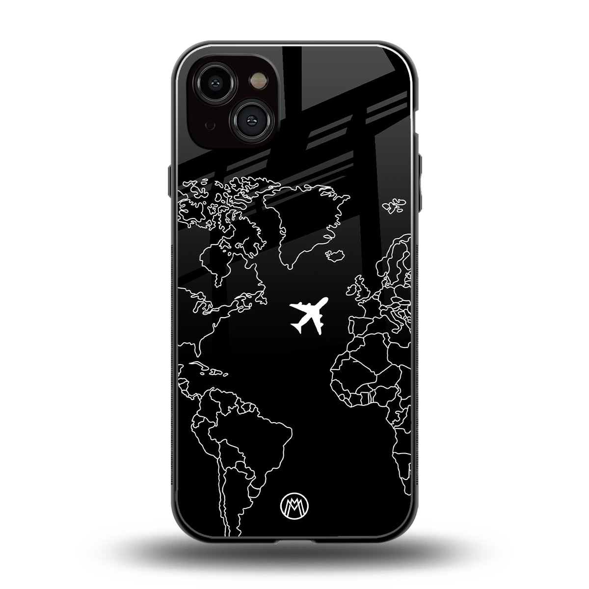 airplane flying wanderlust back phone cover | glass case for iphone 15 plus