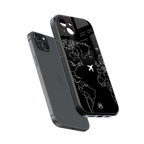 airplane flying wanderlust back phone cover | glass case for iphone 15 plus