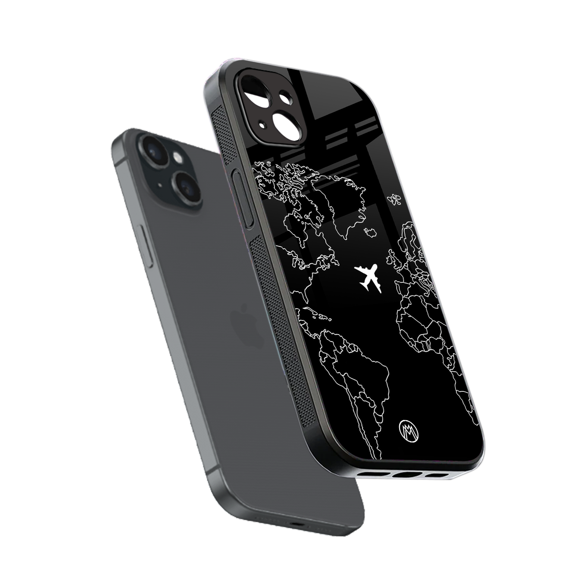 airplane flying wanderlust back phone cover | glass case for iphone 15 plus