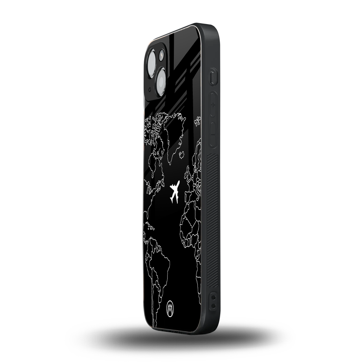 airplane flying wanderlust back phone cover | glass case for iphone 15 plus