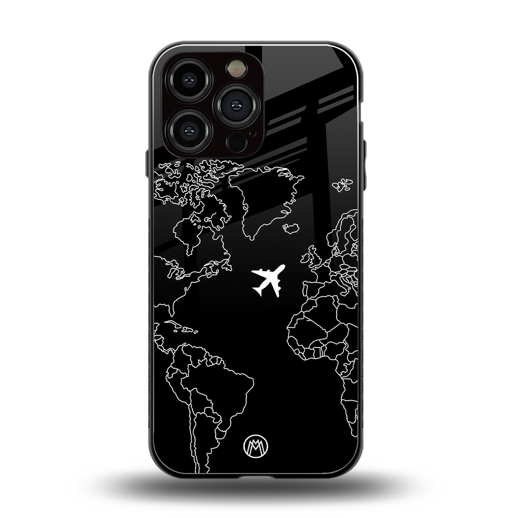 airplane flying wanderlust back phone cover | glass case for iphone 14 pro max