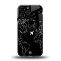 airplane flying wanderlust back phone cover | glass case for iphone 14 pro max