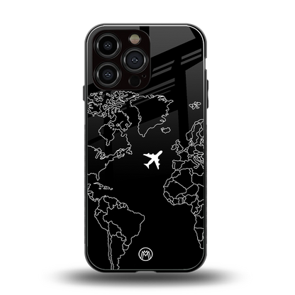 airplane flying wanderlust back phone cover | glass case for iphone 14 pro max