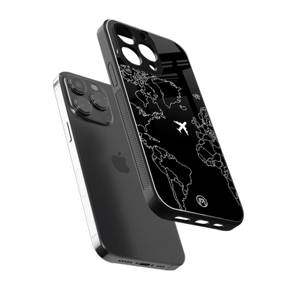 airplane flying wanderlust back phone cover | glass case for iphone 14 pro max