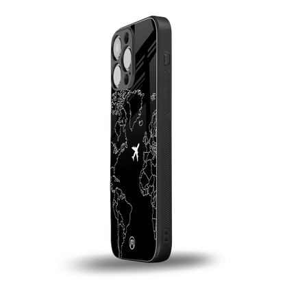 airplane flying wanderlust back phone cover | glass case for iphone 14 pro max