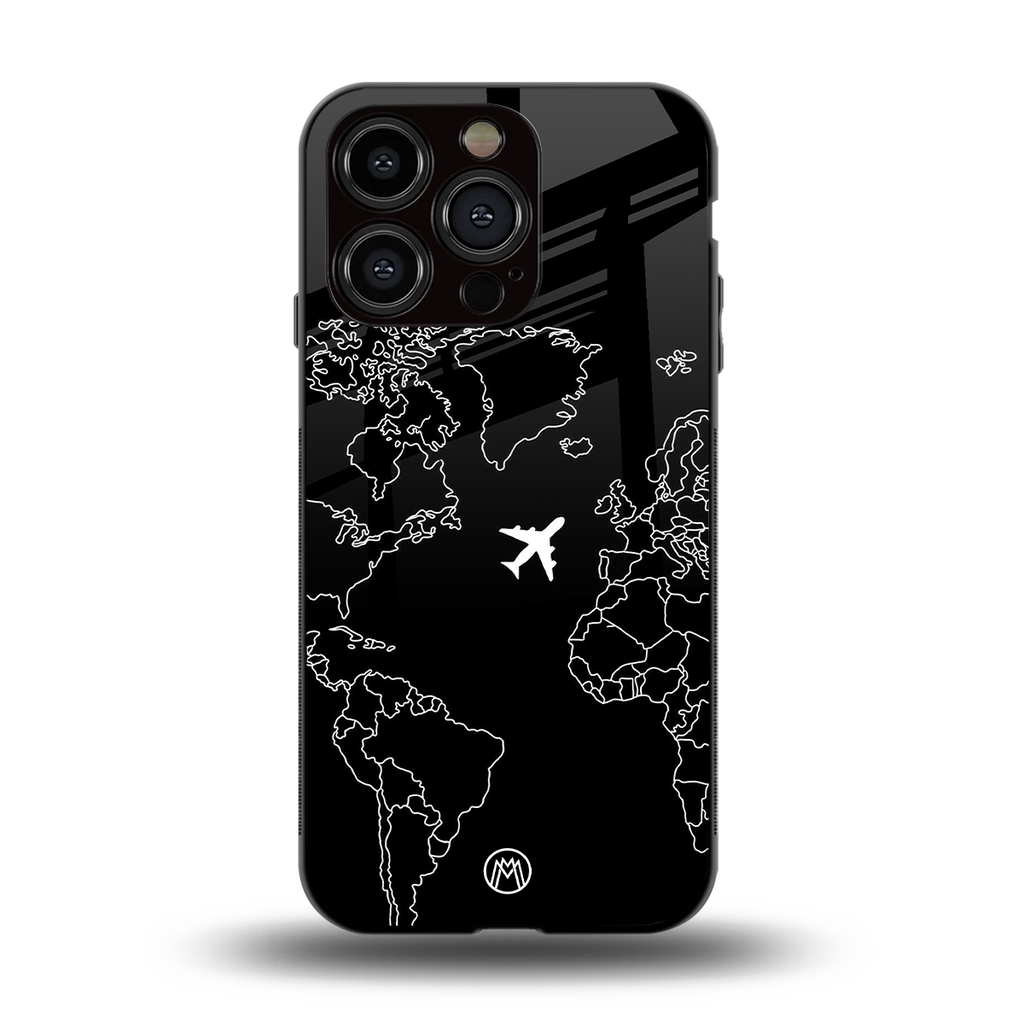 airplane flying wanderlust back phone cover | glass case for iphone 15 pro