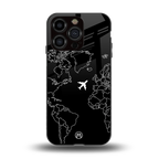 airplane flying wanderlust back phone cover | glass case for iphone 15 pro