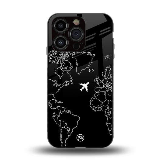 airplane flying wanderlust back phone cover | glass case for iphone 14 pro