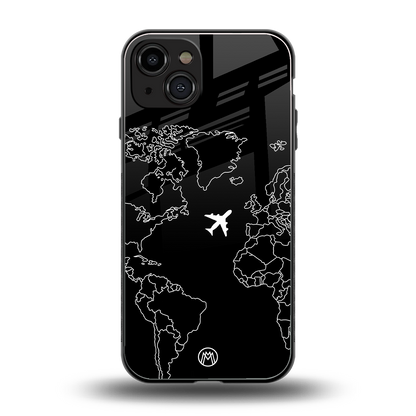 airplane flying wanderlust back phone cover | glass case for iphone 15