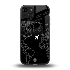airplane flying wanderlust back phone cover | glass case for iphone 14