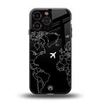 airplane flying wanderlust back phone cover | glass case for iphone 16 pro max