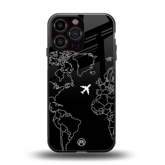 airplane flying wanderlust back phone cover | glass case for iphone 16 pro max