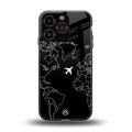 airplane flying wanderlust back phone cover | glass case for iphone 16 pro