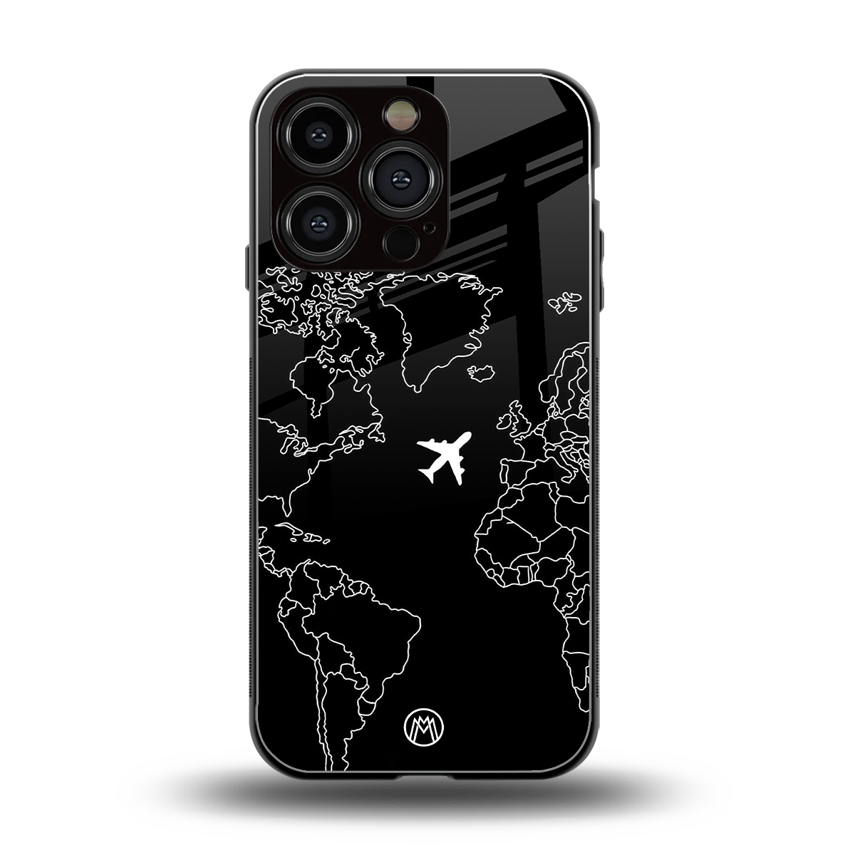 airplane flying wanderlust back phone cover | glass case for iphone 16 pro