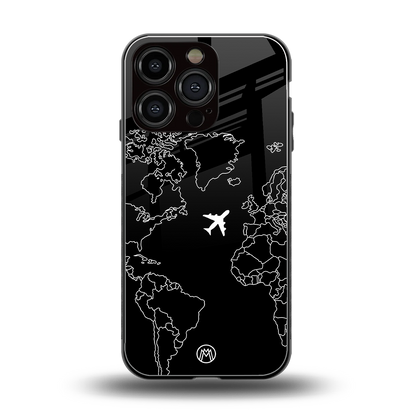 airplane flying wanderlust back phone cover | glass case for iphone 16 pro